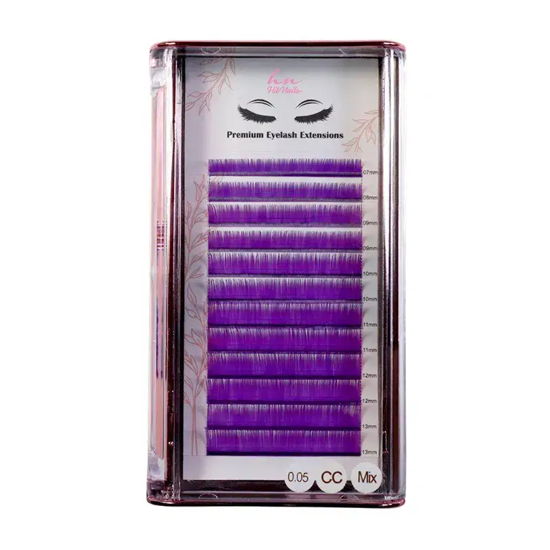 3D/Russian Purple CC Lashes 0.05mm Mix in Box 12 rows
