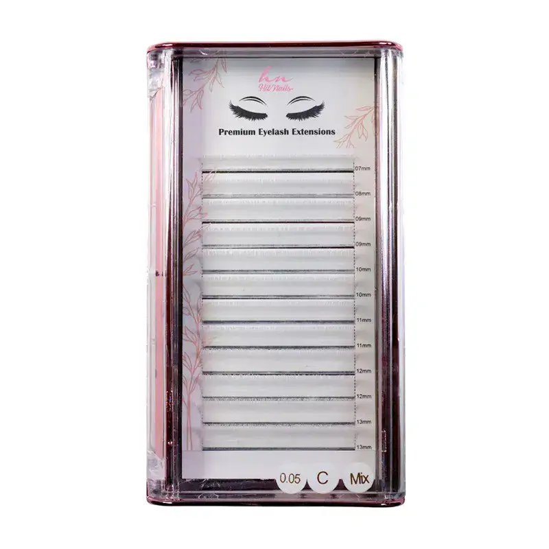 3D/Russian White C Lashes 0.05mm Mix in Box 12 rows