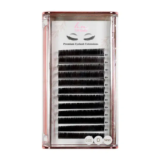 [P.3D.033] 3D/Russian D Lashes 0.05mm x 14mm in Box 12 rows