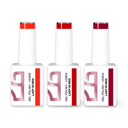 [C.GP.C.017] Gel Polish Lady in Red Collection - 3 Cores